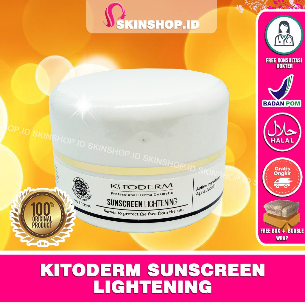 Kitoderm Sunscreen Lightening Cream 10gr Original / Krim Tabir Surya Pencerah BPOM Aman KT0101106