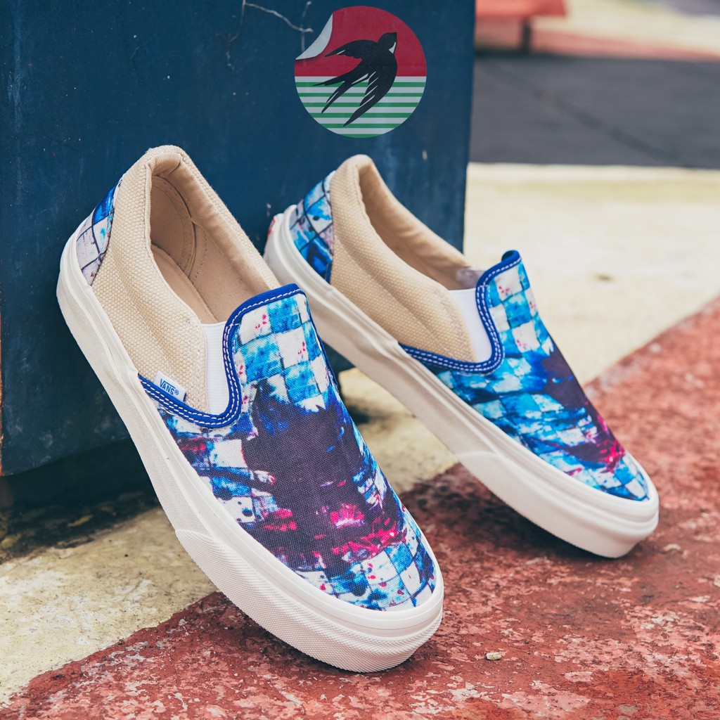 sepatu vans slip on og lx x ralph steadman  splattered checkerboard  terbaru 2020