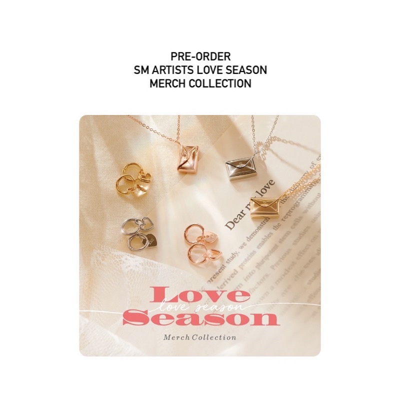 (Pelunasan) SM Artists Love Season Merch Collection (Love Letter Necklace/Love Letter Earrings)