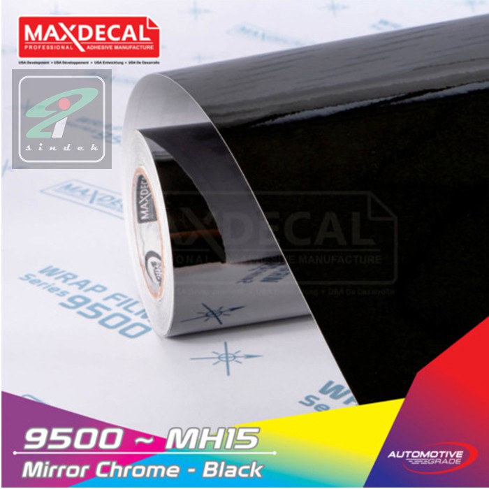 STICKER MAX DECAL MIRROR CHROME BLACK HITAM STIKER MOBIL WRAPPING PREMIUM