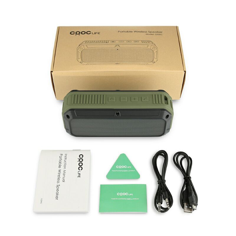 Speaker CRDC S200C Wireless Bluetooth Speaker Waterproof IPX6 - Green