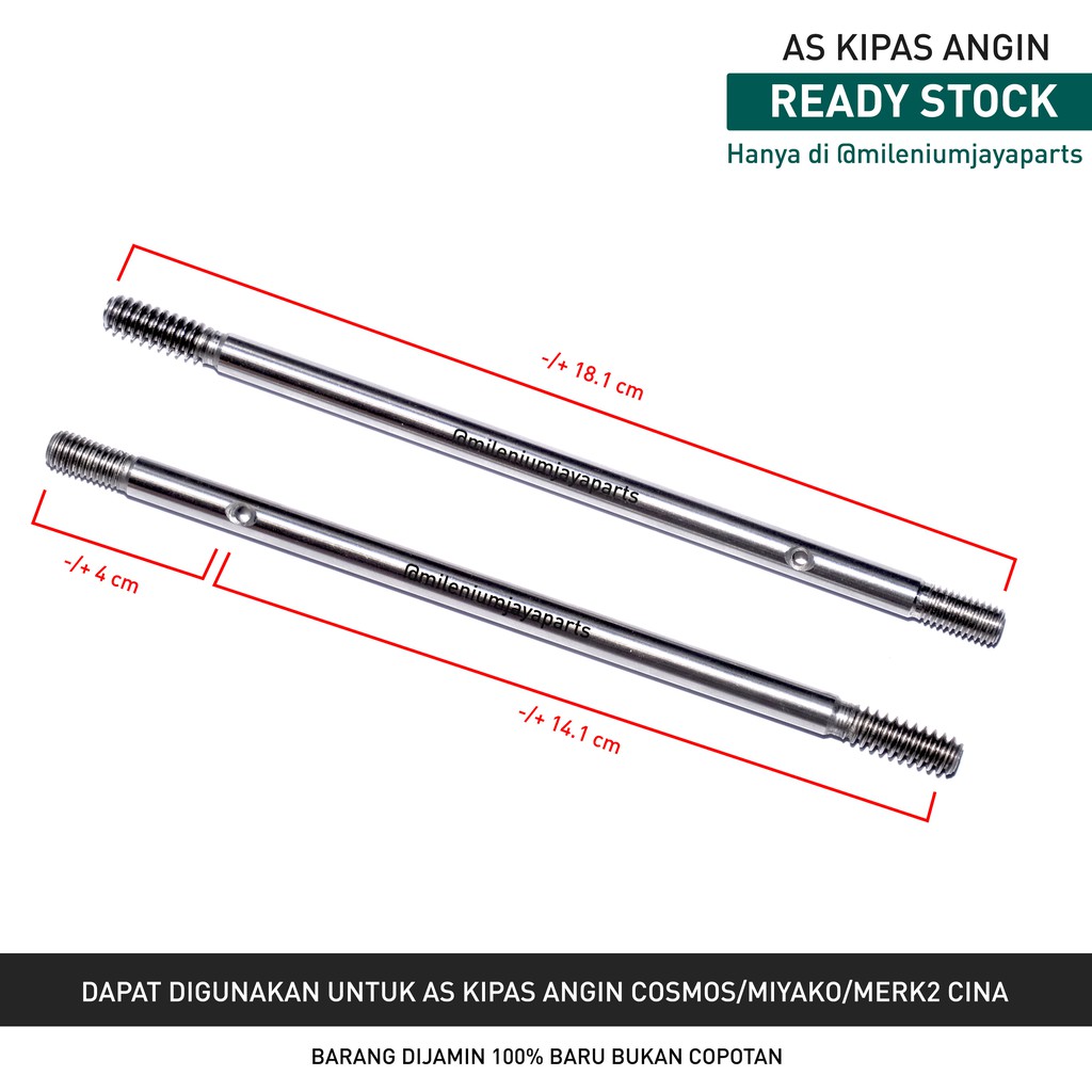 As Dinamo Kipas Angin ( Cosmos - Miyako - RRT - Merk Cina ) 18.1 cm Drat Kasar