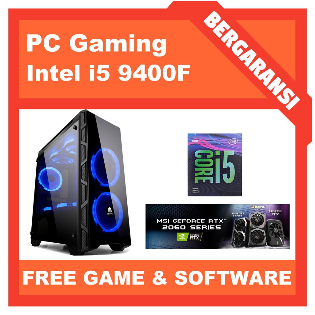 CPU RAKITAN Intel Core i5 12400f/ RTX 4060 8gb/ RAM 16GB DDR4