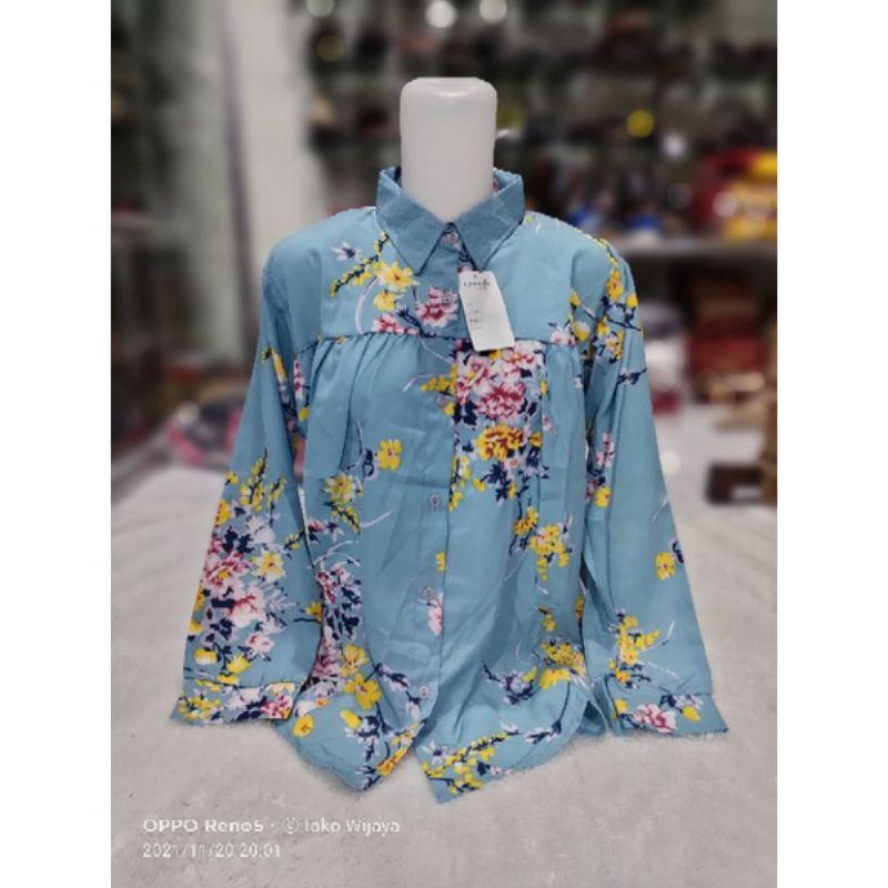 Blouse korea atasan lanasfa motif bunga
