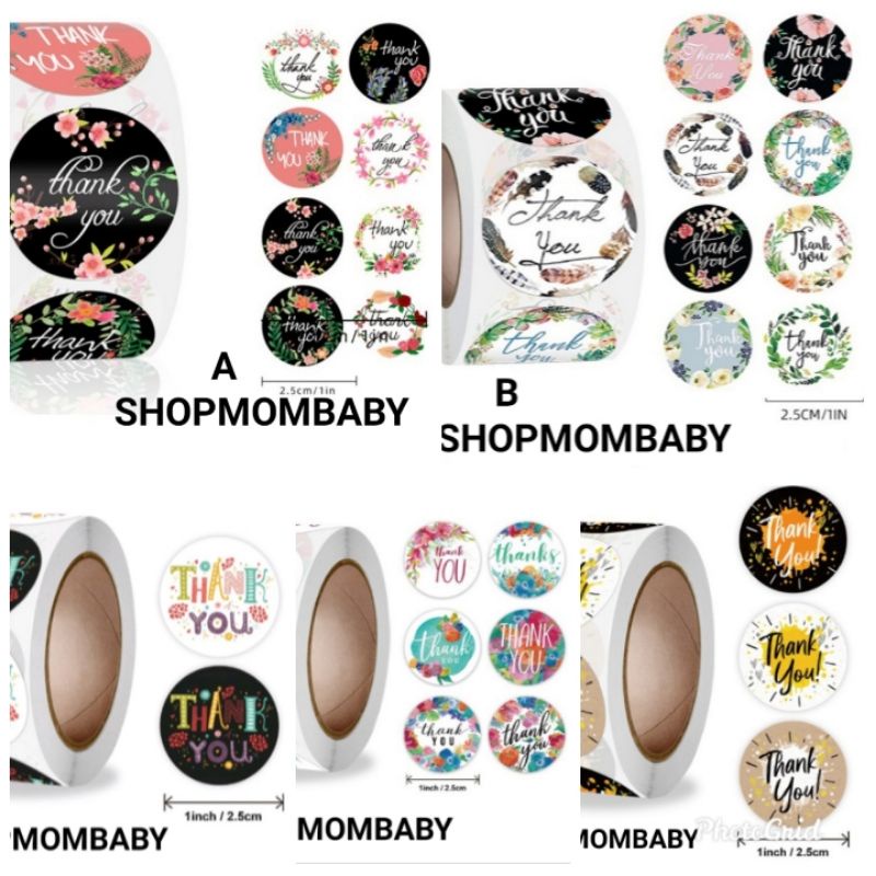 

1 ROLL (500pc) STICKER LABEL PACKING THANK YOU