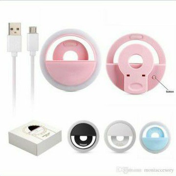 Selfie Ring Light Led Lampu Selfie Ring Bulat Recharger