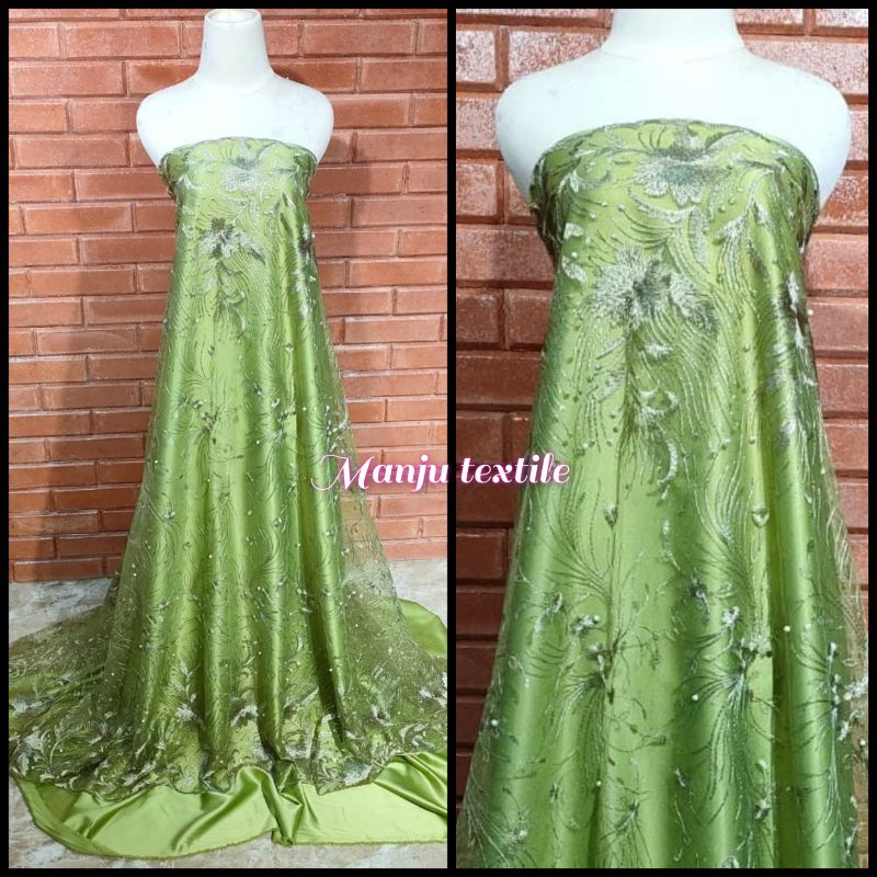 Kain tile Tulle brokat brukat mutiara /cocok untuk dress,gaun,seragaman,atasan kebaya,dll /TERBARU