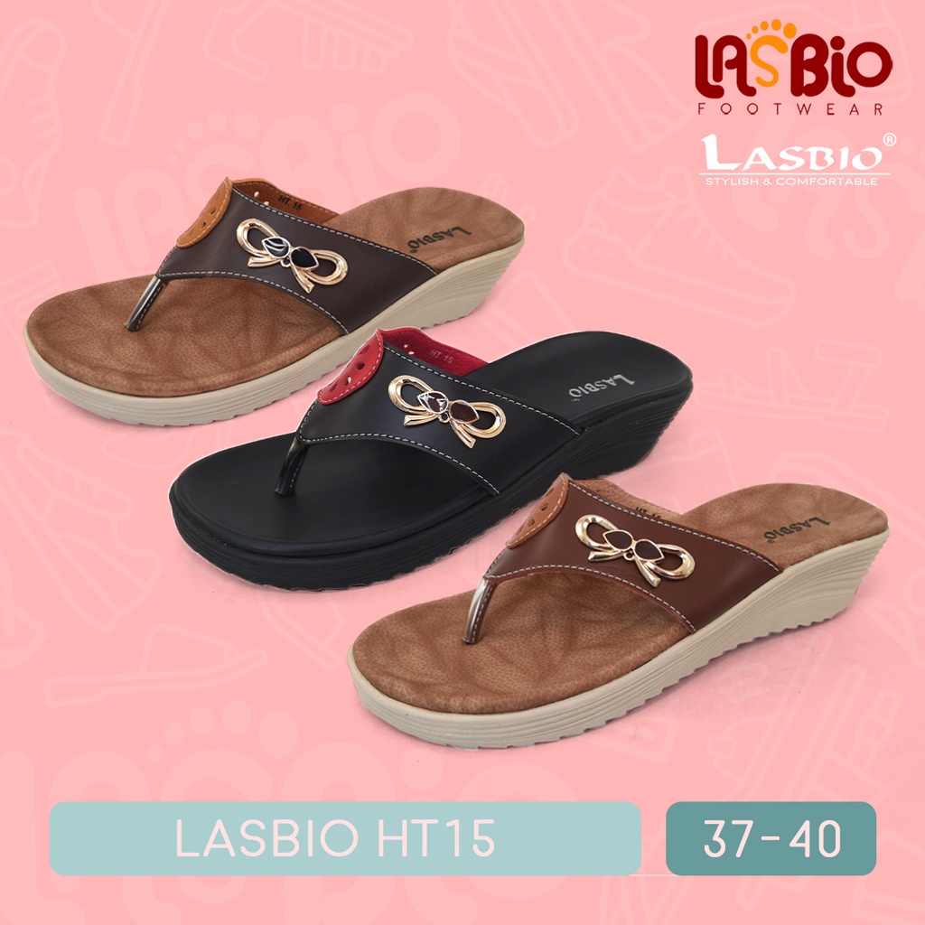 Sandal Jepit Wedges Kasual Wanita Lasbio HT15