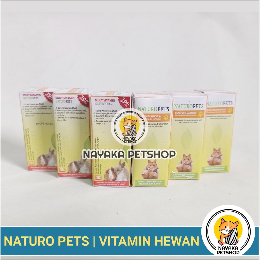 Naturo Pets Vitamin Hamster Suplemen Kelinci Multivitamin Marmut Guinea Pig Nutrisi Hewan