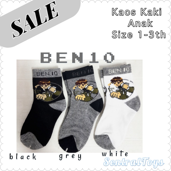 SALE OBRAL Kaos Kaki Anak 1-3thn gambar BEN10 / BEN10 ( 1-3th)