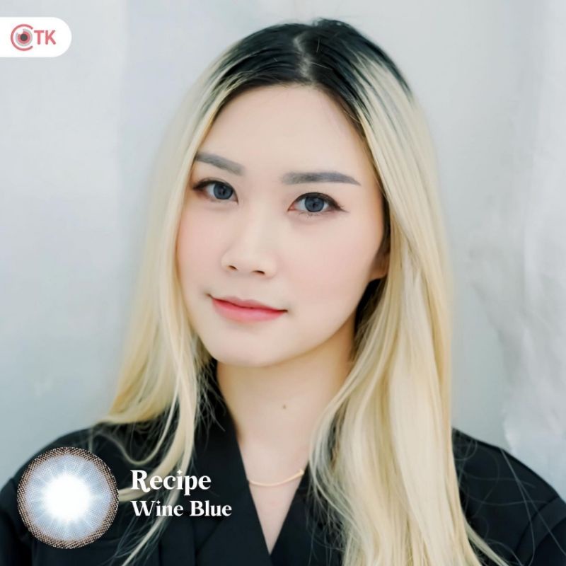 Softlens RECIPE 14.5 MM WINE BLUE MINUS -0.50 S.D -6.00 by CTK