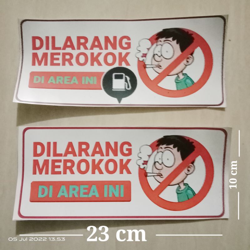 

Stiker dilarang merokok ukuran 23x10 kertas Revina
