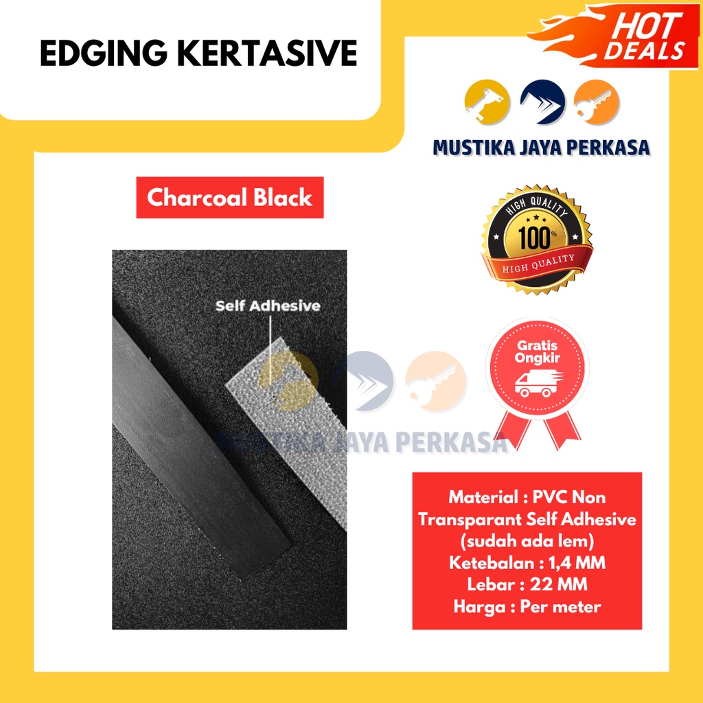 Edging Kertasive PVC Interior Edging HPL List Meja Laci Sticker Adhesive