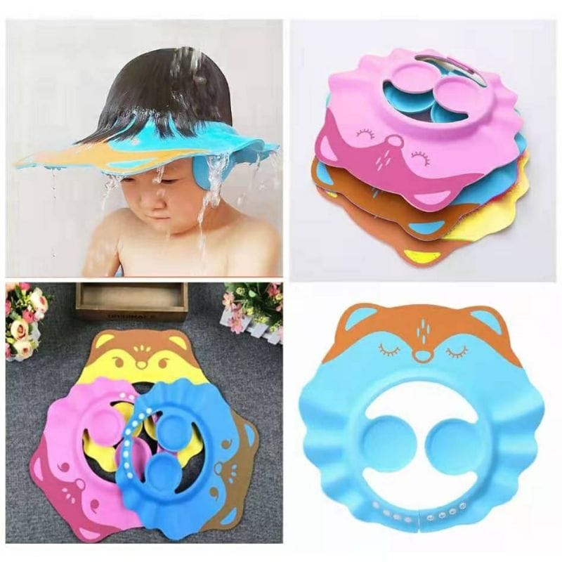 TOPI KERAMAS ANAK topi Mandi Anak Motif Baby Shower Cap Topi Keramas Pelindung Gunting Rambut Penutup Kepala Mandi Anak Motif Baby Shower Cap Topi Keramas dengan Pelindung kuping Rambut Topi keramas anak mandi wanterproof / Topi Keramas Anak / Topi Mandi