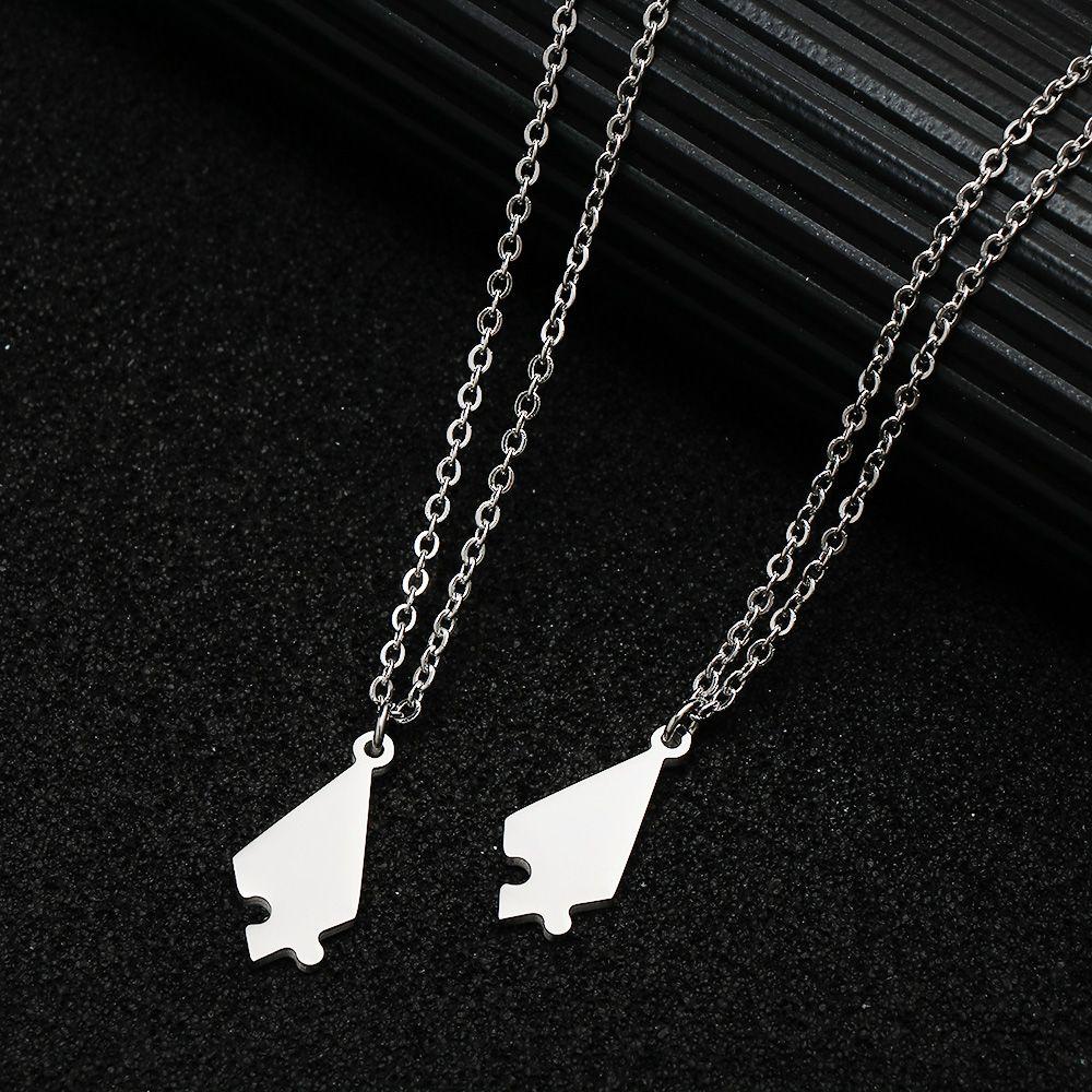 PINEAPPLE 5Pcs / Set Friendship Necklace Men Women Birthday Gift Puzzle Piece Stitching BFF Necklaces