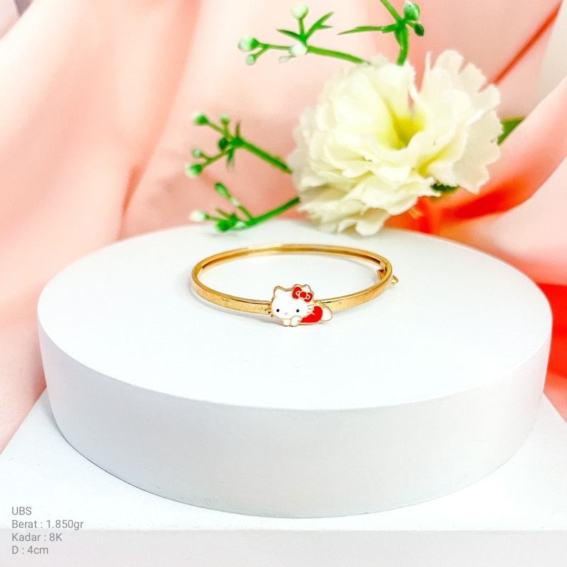 Perhiasan Gelang Emas Anak Hello Kitty UBS 8k / 375 dan 16k/700