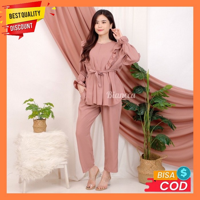 Lendra One Set Tunik Alfashion Long Tunik Kaos Tunik Rajut Import Tuni Bella Set  -  Setcel Shakila