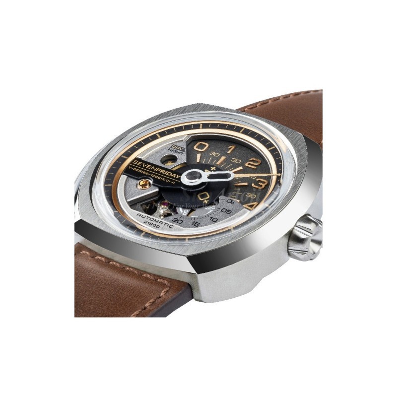 Unik SEVENFRIDAY V2-01 V-Series Automatic Silver Brown Leather Strap Limited