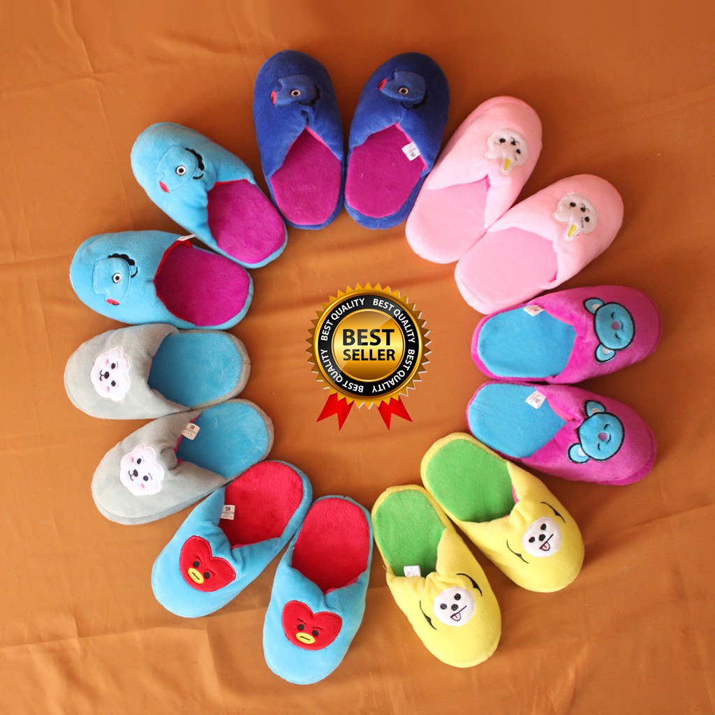 Sandal Boneka BTS Unofficial Chimmy Koya RJ Cooky Tata Mang K-Pop Berlabel SNI