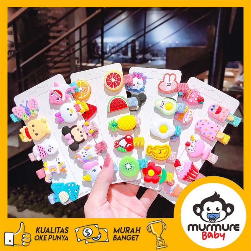 MURMURE.BABY I 10 PCS JEPIT RAMBUT ANAK KOREA MOTIF KARTUN SET