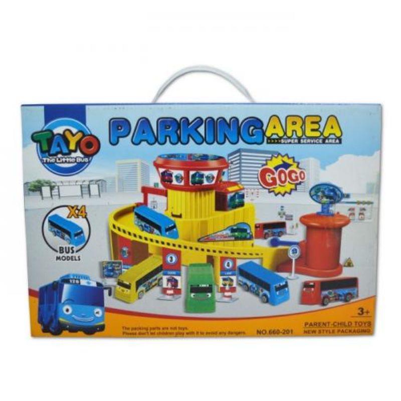 Mainan Little Bus Tayo Parking Area