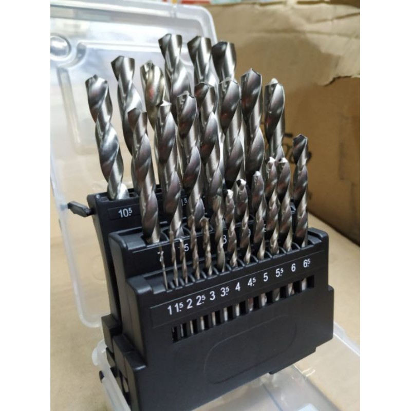 mata bor set 25 pcs - mata bor besi 1 mm sd 13 mm - mata bor hss - drill bit set