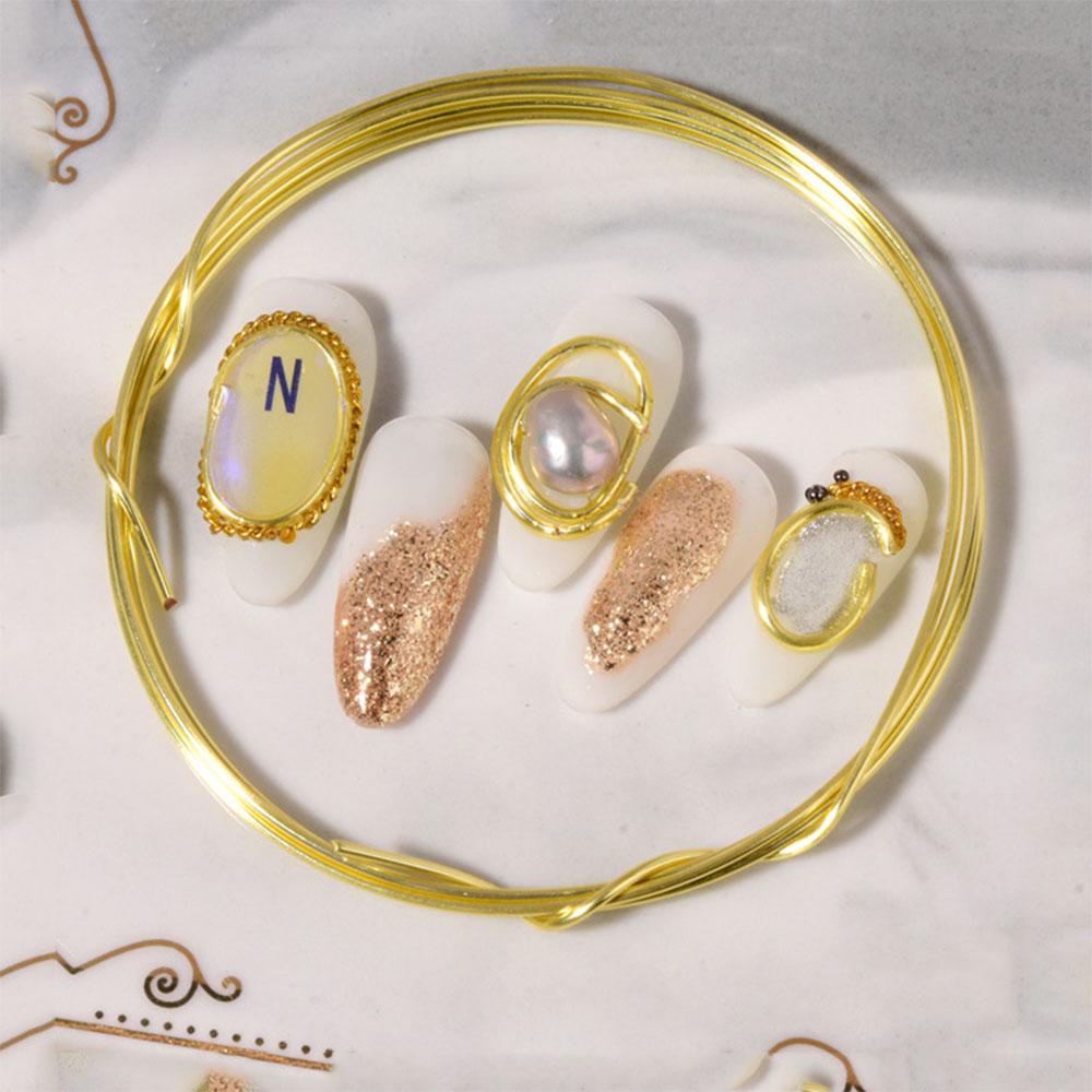 Mxbeauty Kawat Tembaga Perhiasan Emas Perak Lilitan Kawat Tebal Antioksidan Tebal Copper Wire Nail Art Dekorasi