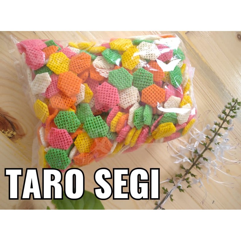 

Kerupuk Taro Segi Mentah / Krecek