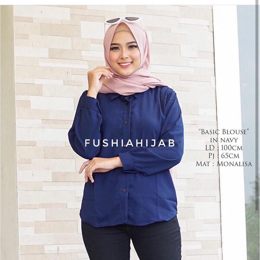 BLOUSE WANITA SIMPLE BASIC KEMEJA POLOS