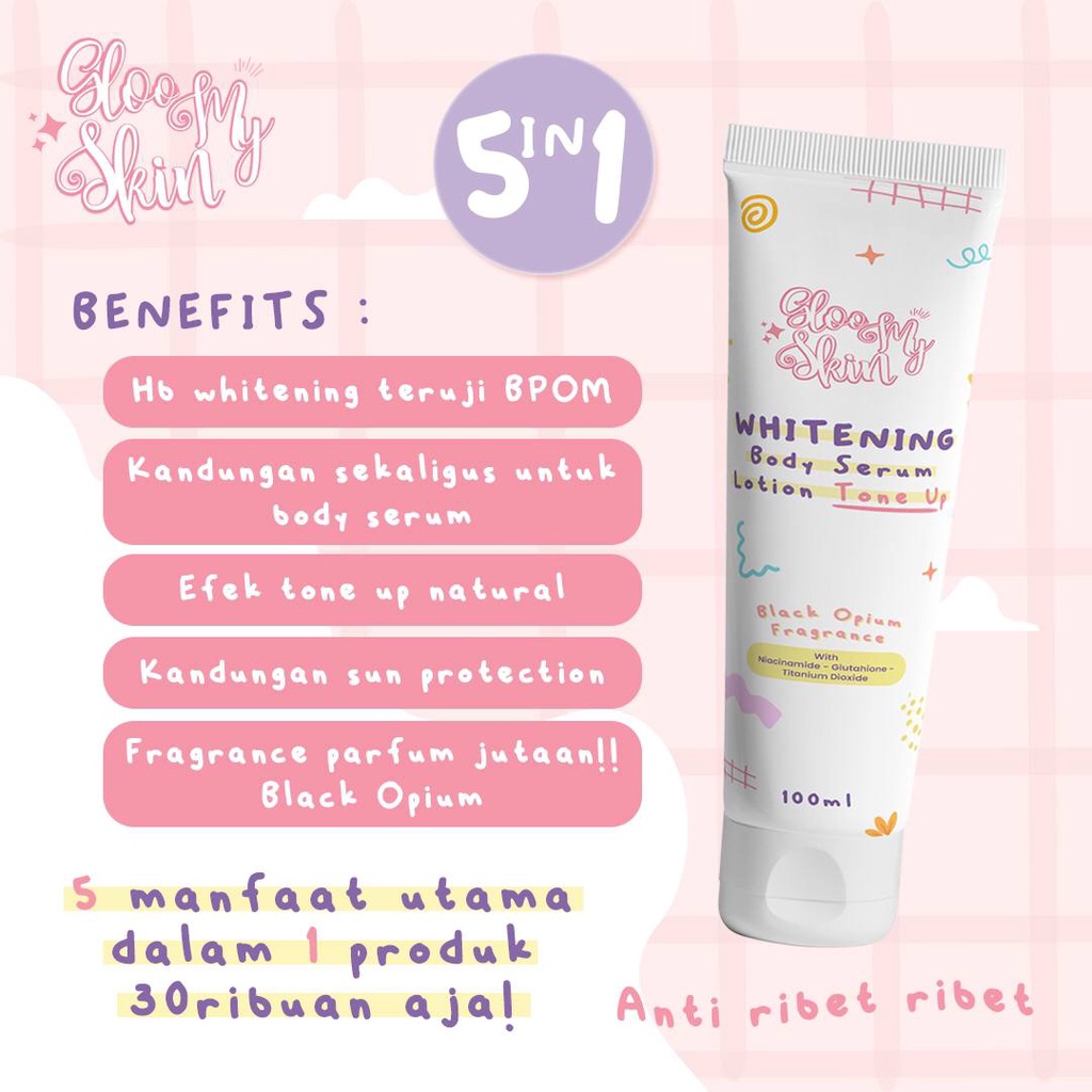 gloomyskin whitening bdoy lotion serum tone up