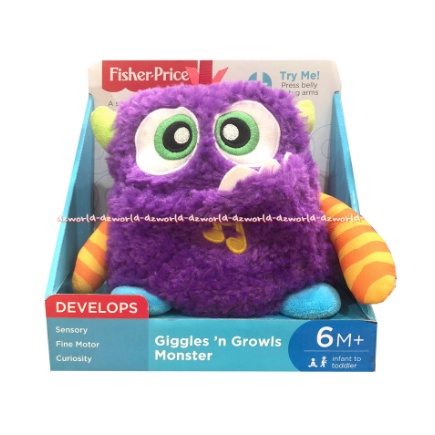 Fisher Price Giggle &amp; Growls Monster Mainan Boneka Bergerak Fisherprice Giggle Ungu Purple