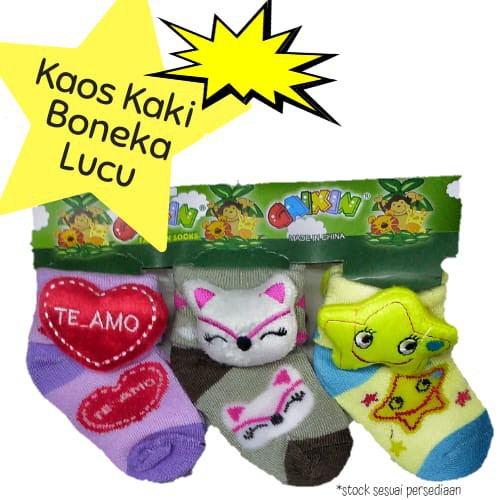 Kaos Kaki Boneka Lucu 1 paket isi 3