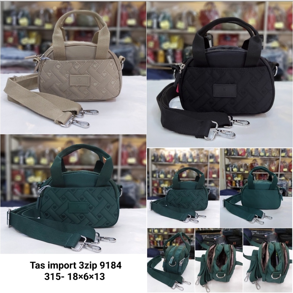 Tas import selempang parasut wanita