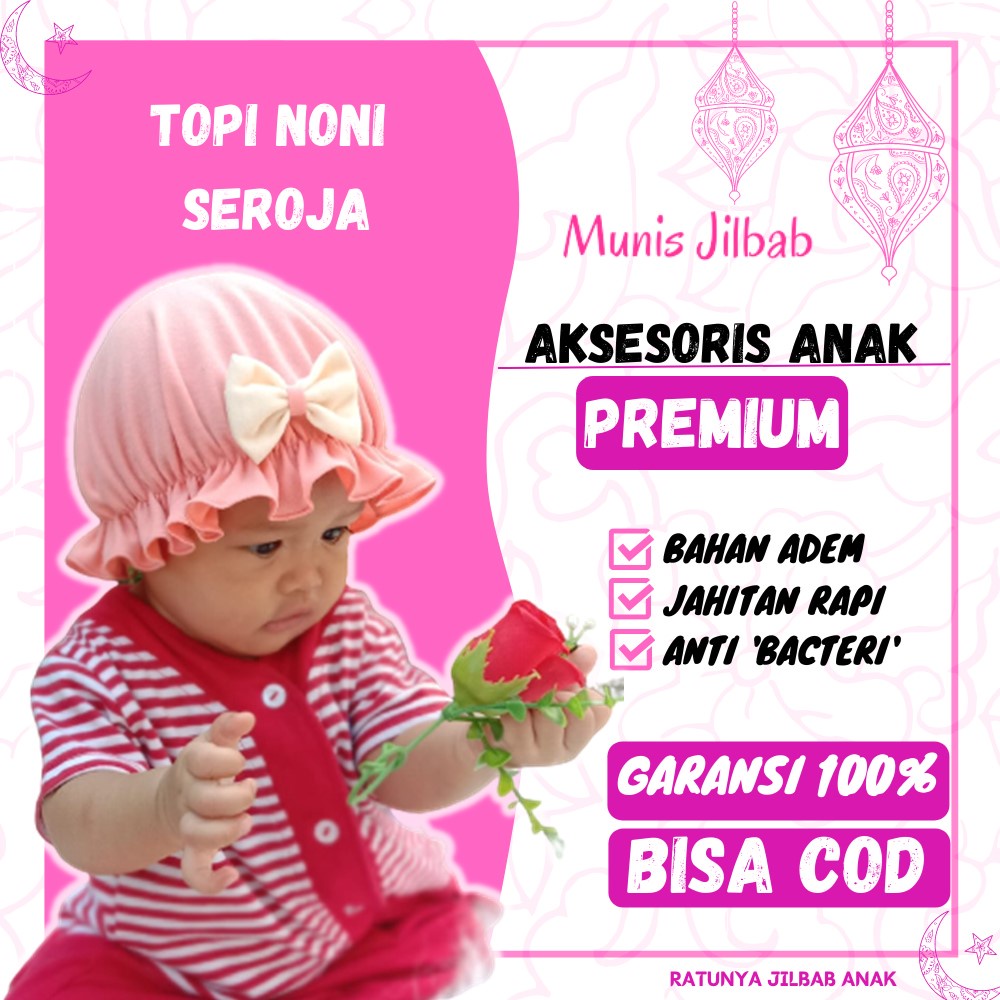 Topi Headband Bandana Kupluk Bando Noni Bayi Anak Perempuan Lucu Seroja