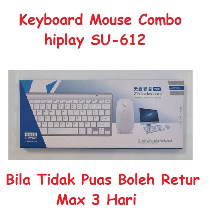 Keyboard Mouse Wireless Combo Hiplay SU-612