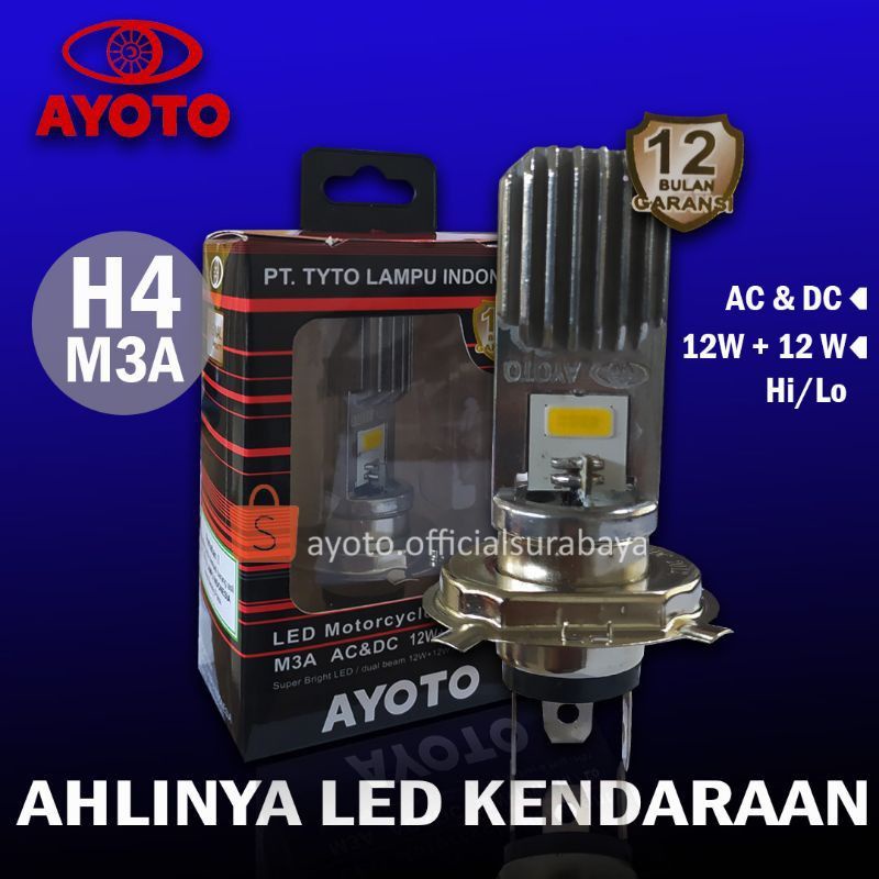Lampu depan LED Ayoto H4 Vixion bohlam LED Vixion ayoto original