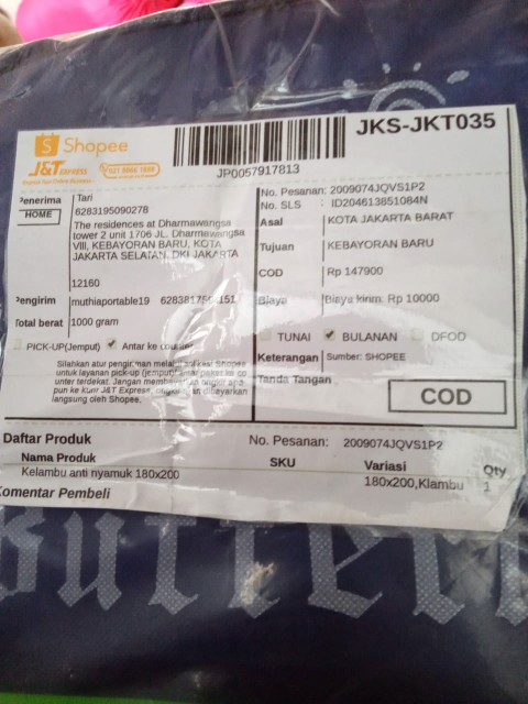 Kelambu Anti Nyamuk 180x200