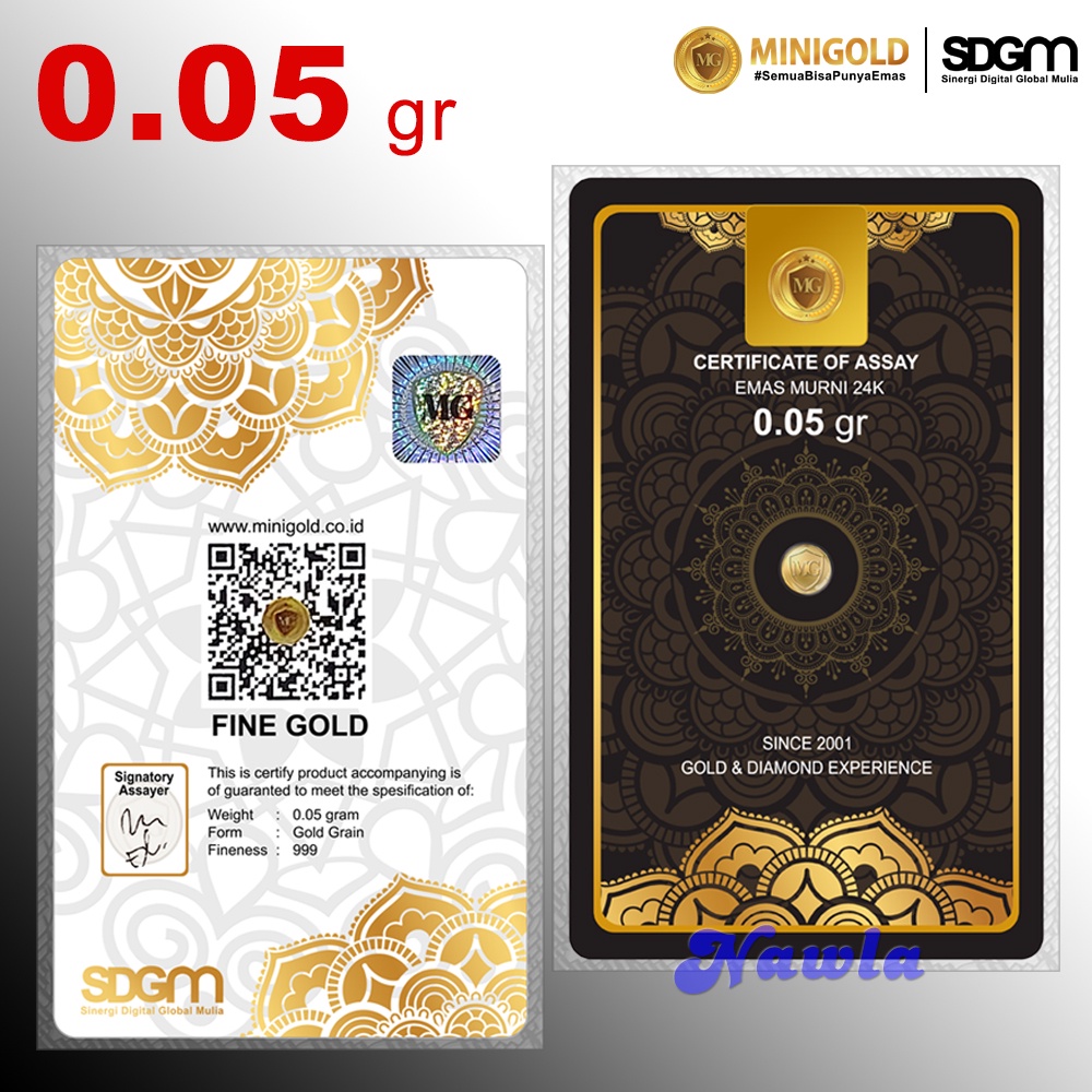 Minigold 0.05 gram BLACK Series Emas Murni Logam Mulia 24 Karat 0,05 gr