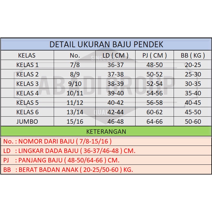 baju seragam sekolah putih SD pendek cewe cowo kelas 1-6