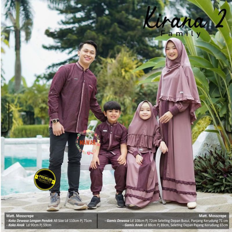 Realpict Kirana Harmony Family Couple Set Syari Volume 2 ori Mawar
