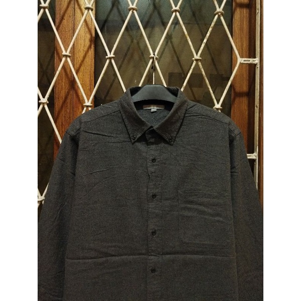 kemeja soft flannel uniqlo second original XL kemeja flanel polos casual pria murah terlaris