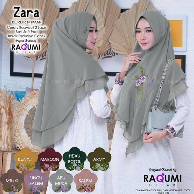 ZARA BORDIR KHIMAR   BY RAQUMI