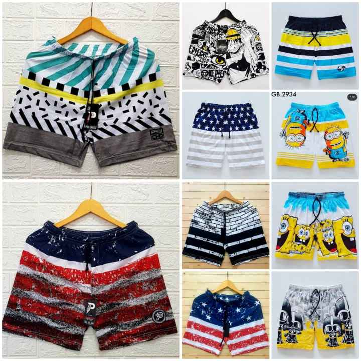 BEST SELLER - BOXER PRIA WANITA CELANA PENDEK GROSIR KOLOR PANTAI