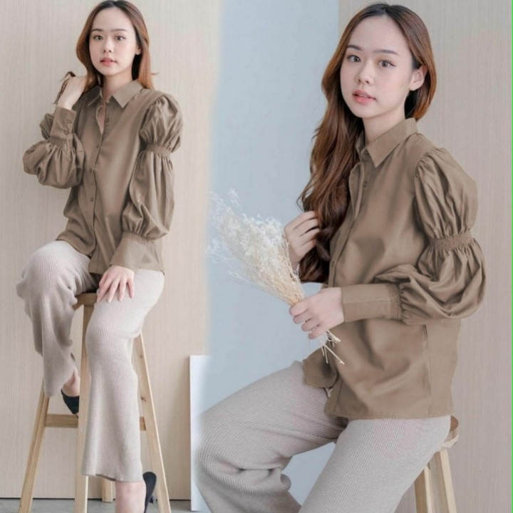 FWG - HALFA TOP / KEM GIRLY BTS TOP / KEMEJA KANTOR / KEMEJA CASUAL / KEMEJA WANITA