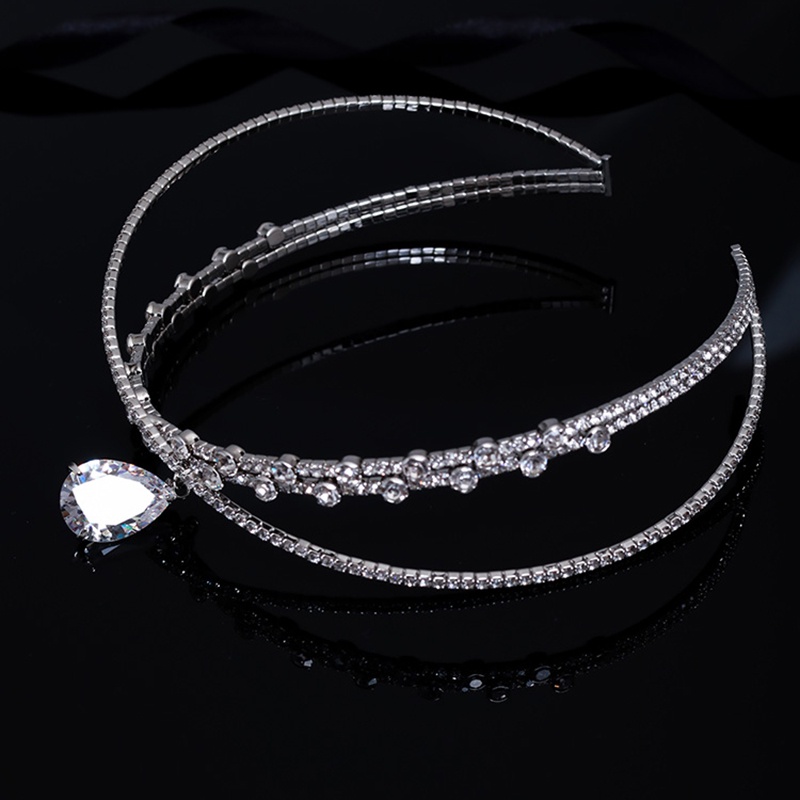 Net Red New Water Drop Pendant Choker Collar Female Full Diamond Cross Elastic Neck Ring Flashing Diamond Simple Necklace