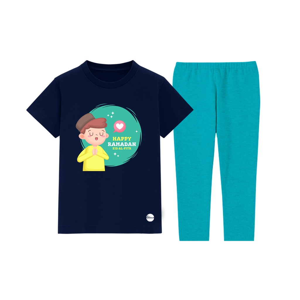 Aitana - Baju Piyama Anak Muslim Tema Happy Kids Untuk Usia 2-8 Tahun Bahan Katun Combed 30s