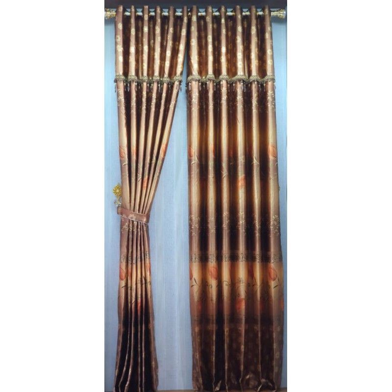 Gorden Jendela Embos Mewah Seri Sultan Red Gold
