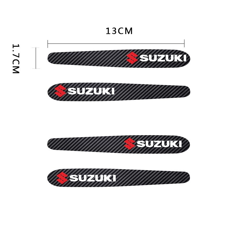 8pcs Stiker Pelindung Handle Pintu Mobil Bahan Carbon Fiber Untuk Suzuki