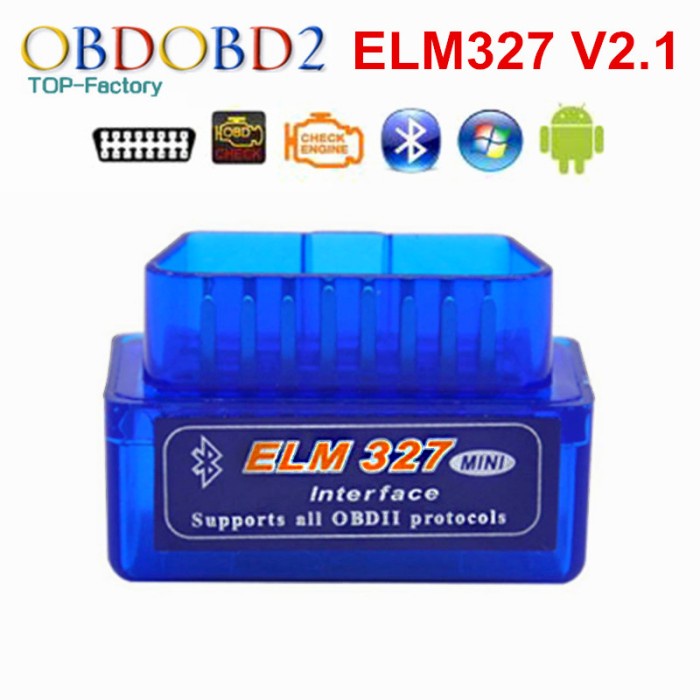 Super MINI ELM327 Bluetooth OBD2 V2.1 Automotive Test Tool - Blue