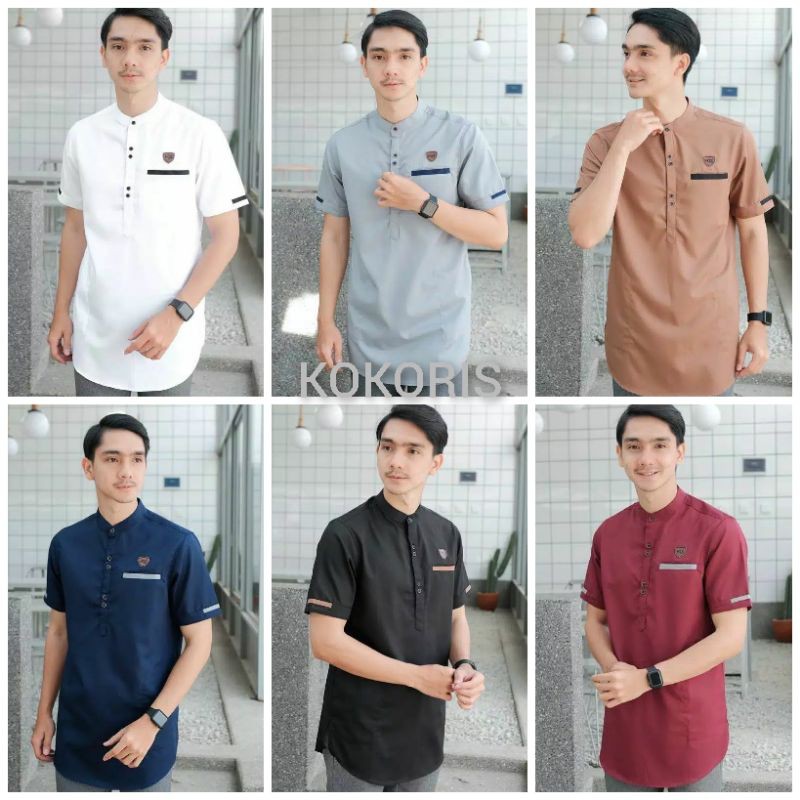 Kurta Pakistan Pocket Ori MARAJO kancing Polos Lis Songket  Pria Remaja Dewasa Simple Baru